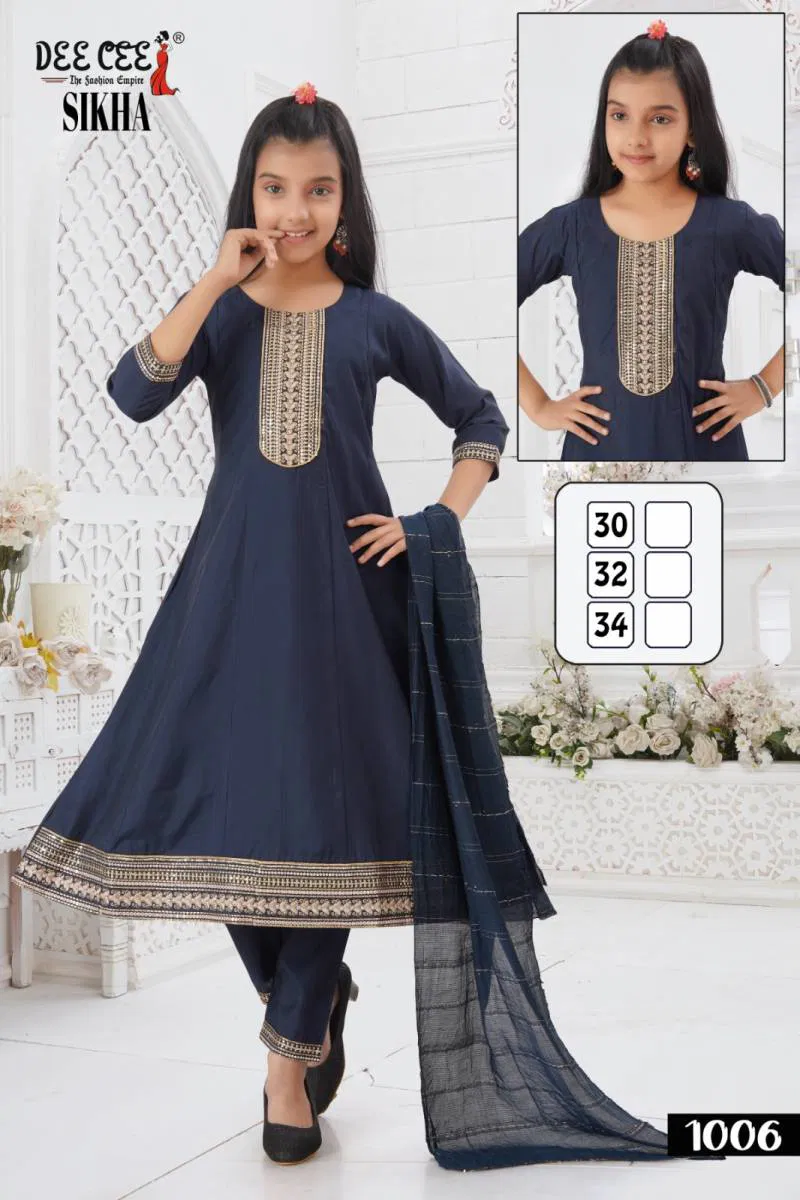 Sikha By Deecee Silk Embroidered Kurti Bottom With Dupatta Wholesale Online