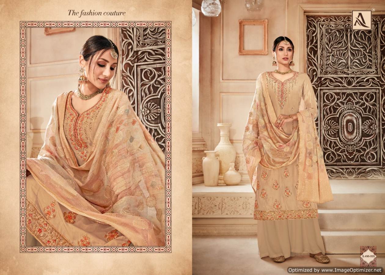 Alok Kesari Latest Designer Heavy Fancy Festive Wear Dress Material Collection With Digital Print with Four Side Piping Lace Dupatta 