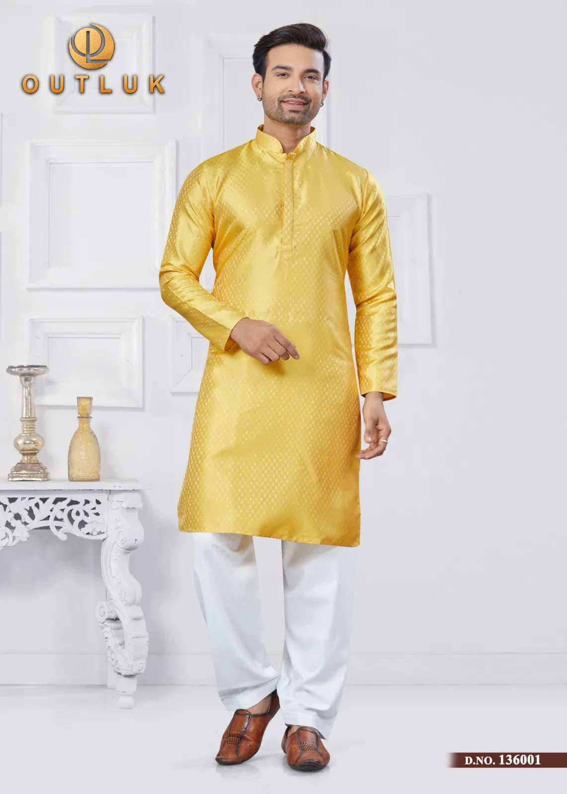 Outluk Vol 136 Jcaquard Silk Mens Wholesale Kurta Pajama Maunfacturers
