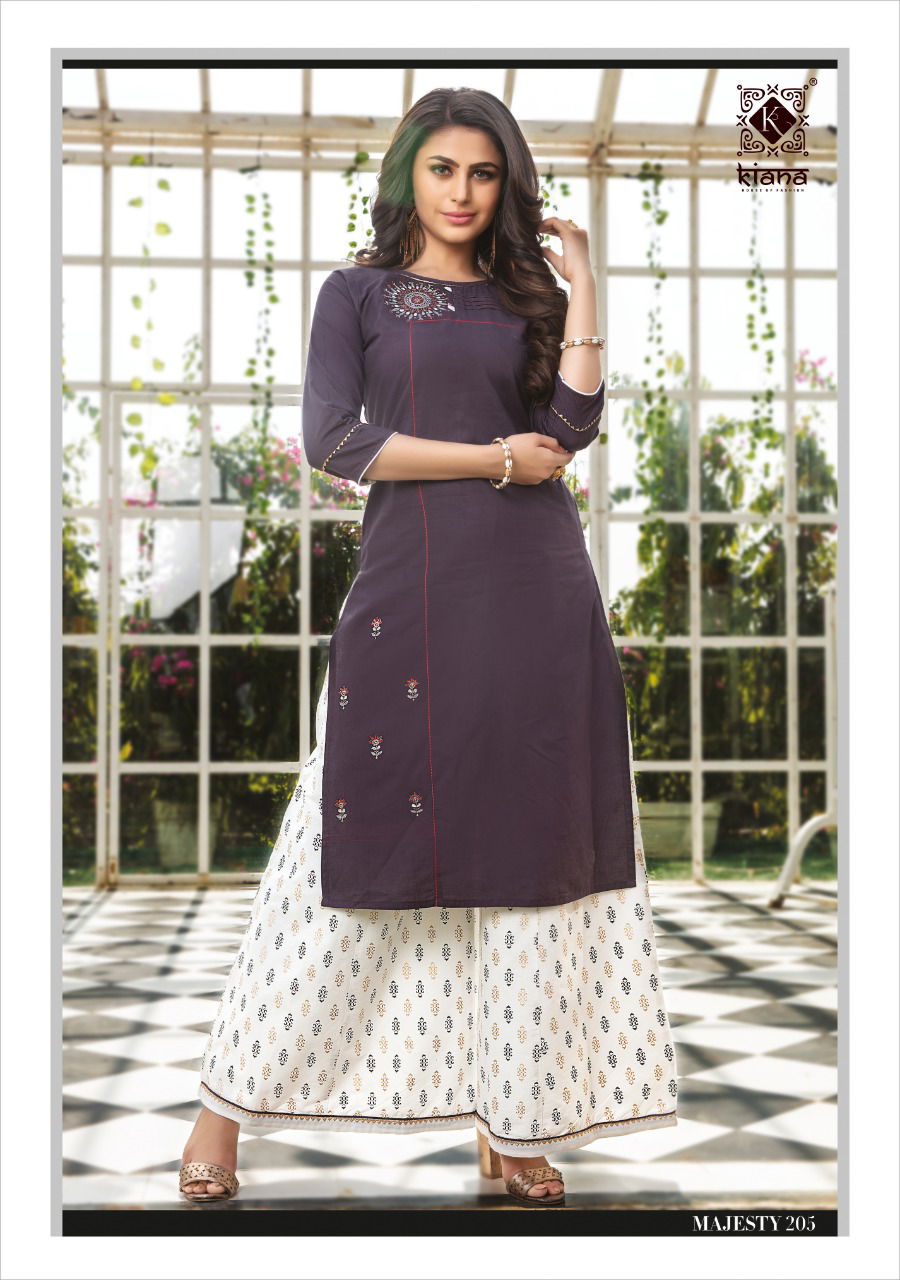Kiana Majesty Viscose Latesty fancy Designer Ethnic Wear Viscose Kurti With Bottom Collection
