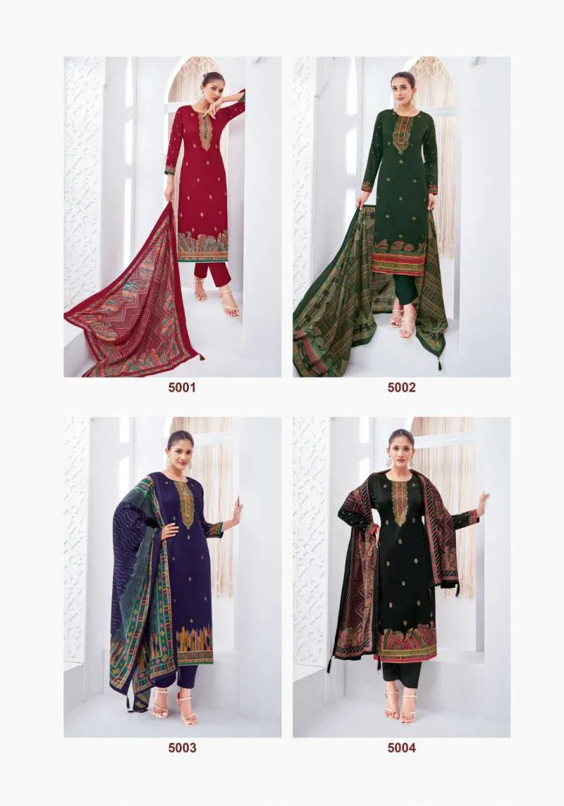 Pallavi Vol 5 by Suryajyoti Jam Satin Discharge Printed Dress Material Orders In India