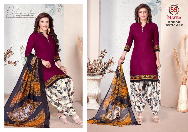 Nayra 5 Latest Fancy Designer Heavy Casual Regular Wear cotton Printed Panjabi Dress Materials Collection
