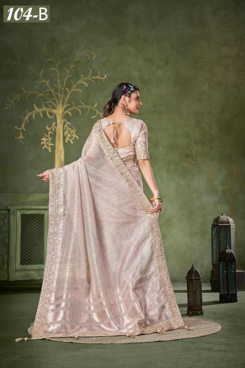 Sumitra 104 A To 104 E Banarasi Linen Checks Wholesale Saree Manufacturers