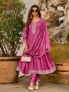 Creta By Aanchi Vichitra Silk Ladies Anarkali Kurtis Set Wholesale Market In Surat