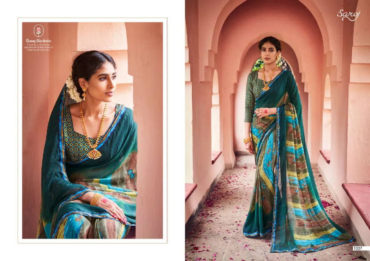 Saroj Mishita Festive Wear Georgette with Beautiful Designs Saree Collection
