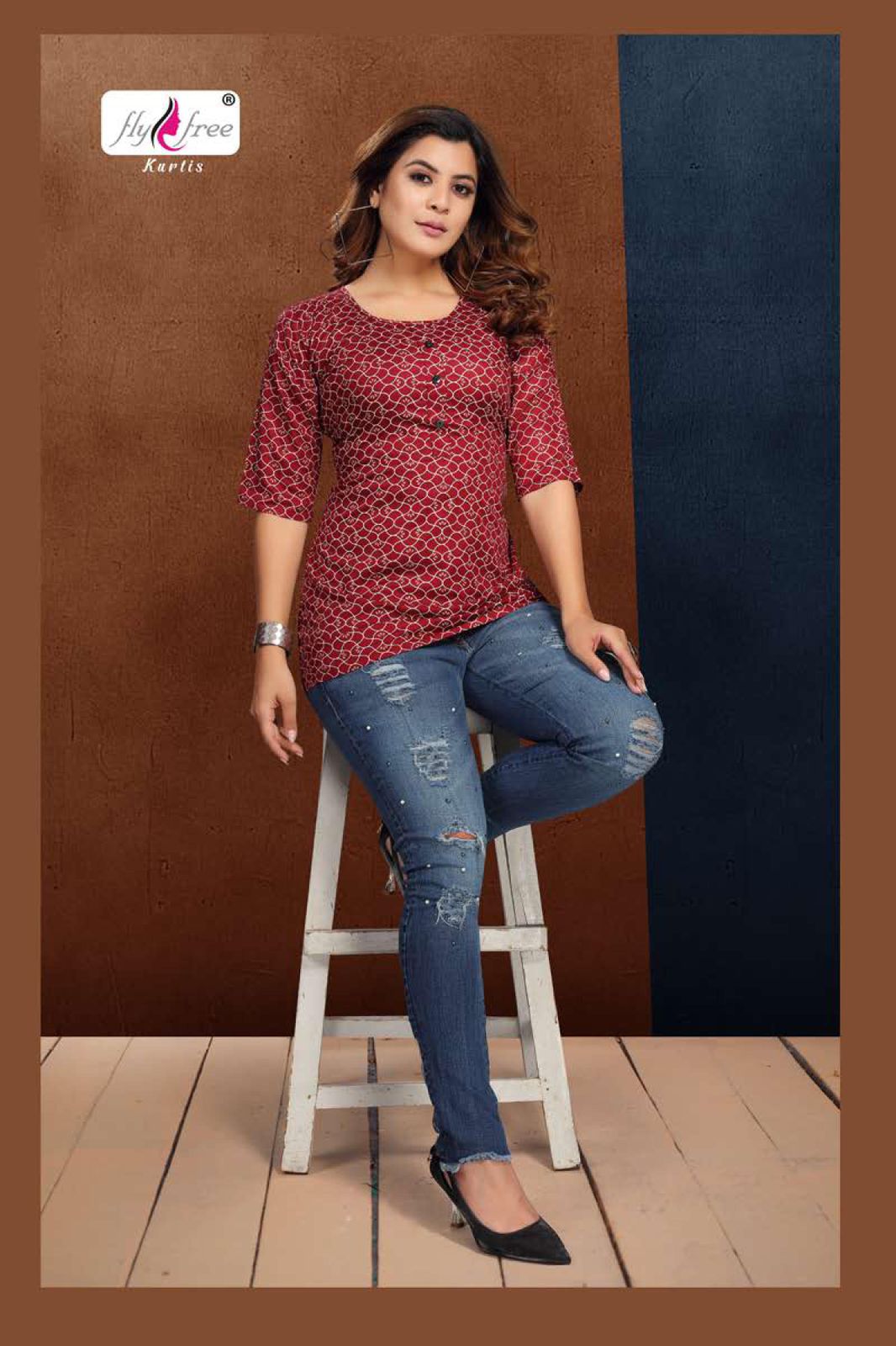 Fly Free Folk 7 Casual Wear Designer Rayon Fancy Ladies Top Collection