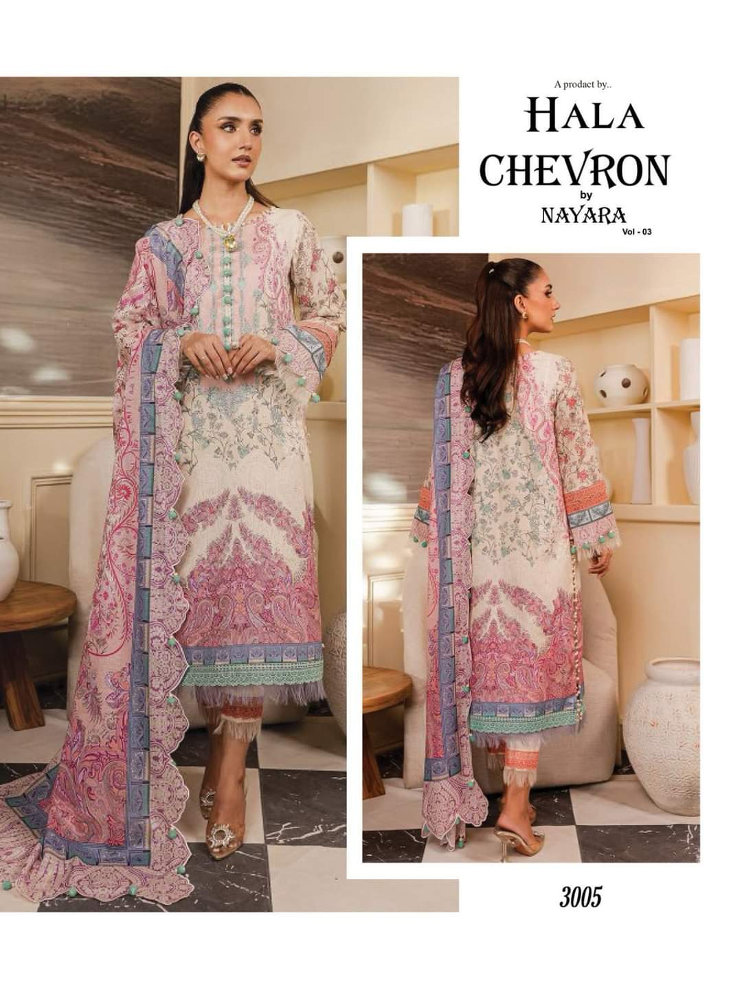 Chevron By Nayra Vol 3 Cotton Pakistani Dress Material Catalog