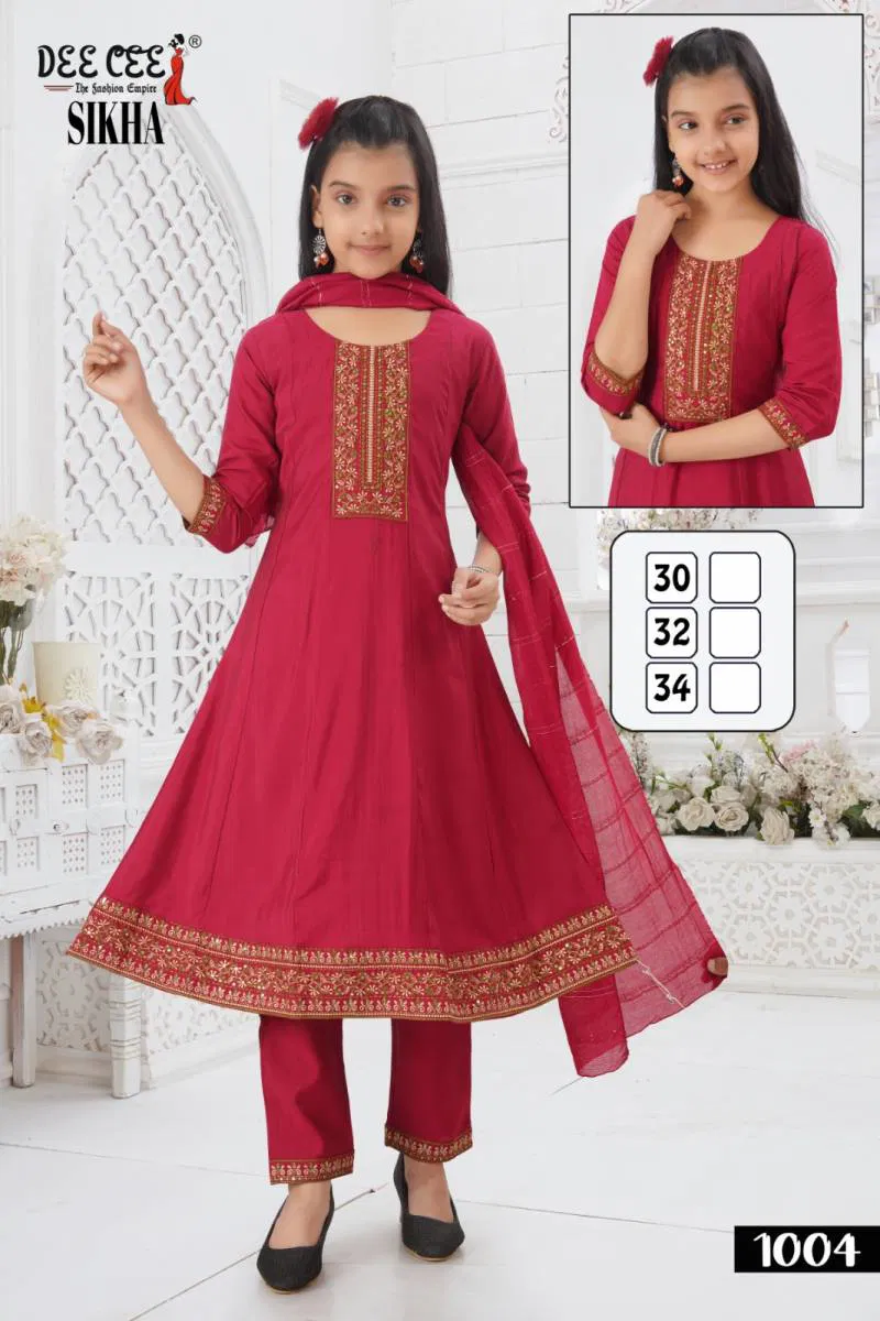 Sikha By Deecee Silk Embroidered Kurti Bottom With Dupatta Wholesale Online