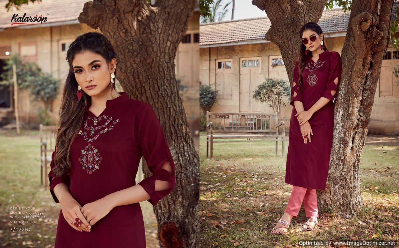 Kalaroop Floriana Latest Designer Lining Silk With Fancy Handwork Party Wear Kurti With Plazzo Collection 