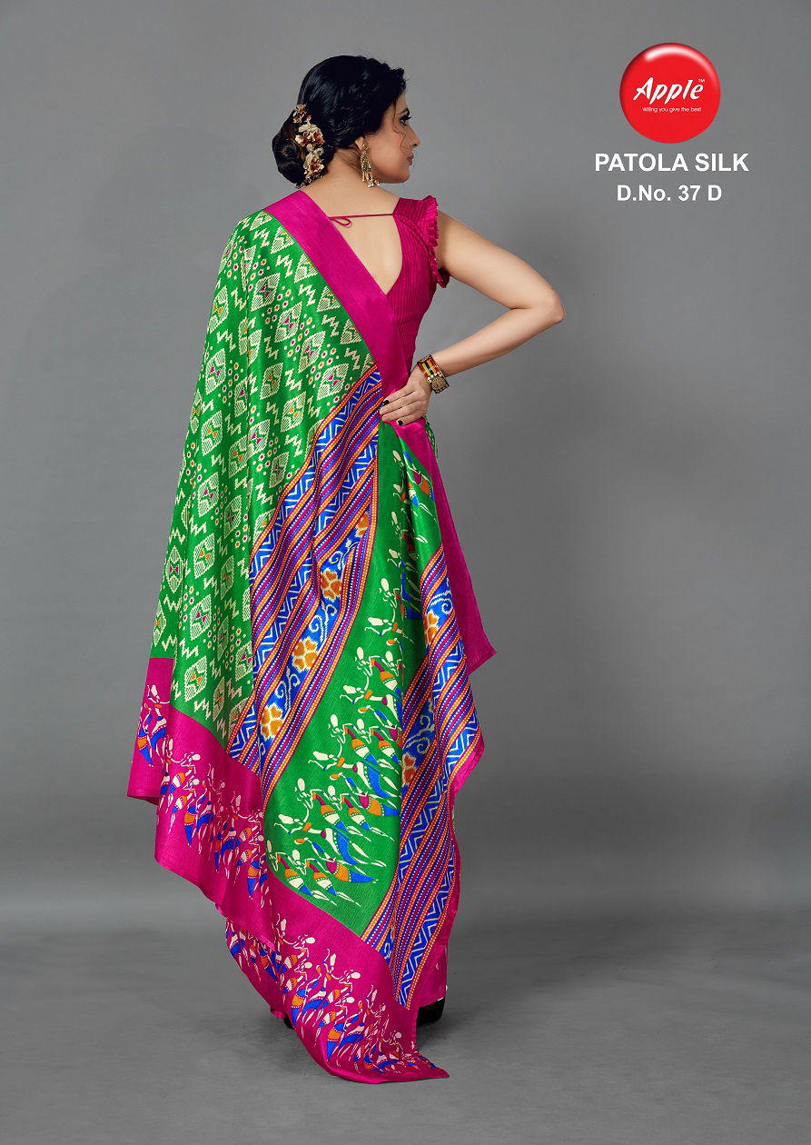 Apple Patola Silk 37 Latest Designer Fancy Casual Wear Printed Art Silk Saree Collection
