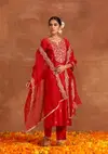 2406 By Indo Era Embroidery Kurti With Palazzo Dupatta Exporters In India
