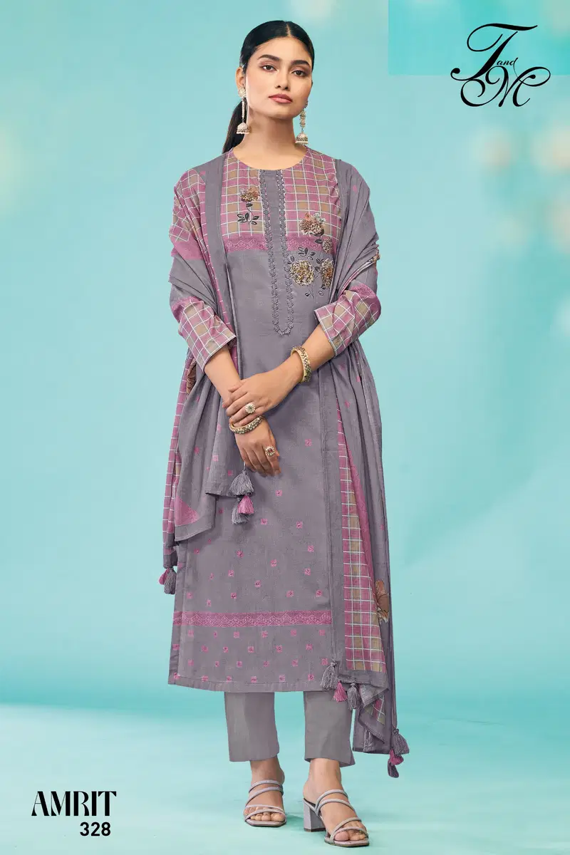 Amrit By T&M Lawn Cotton Dress Printed Material Suppliers In India