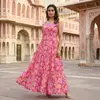 Floral 01 To 05 Designer Cotton Printed Sleeveless Maxi Dress Surat Wholesale Market