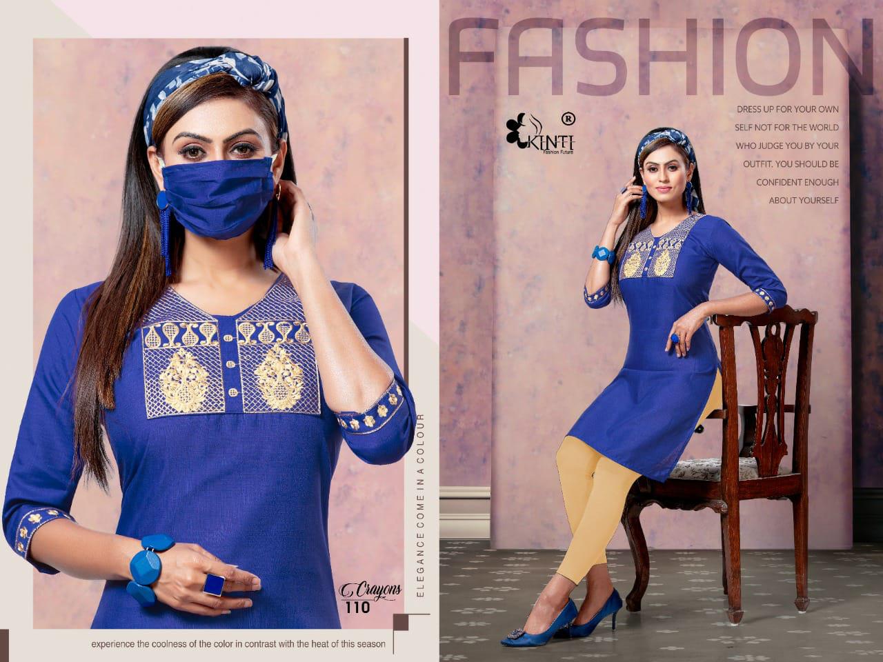 Kinti Crayons Casual Wear Silk Embroidery Ethnic Wear Kurti Collection
