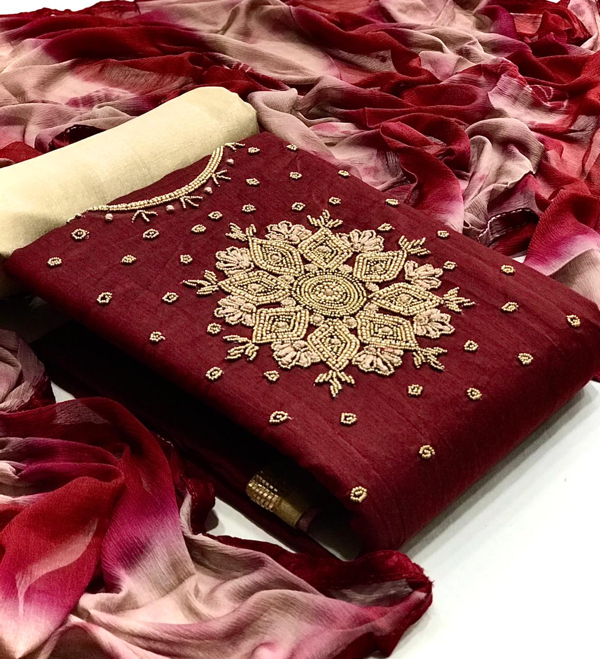 Designer Handwork Suits 6001 Latest Fancy Casual Wear Dress Material Collection
