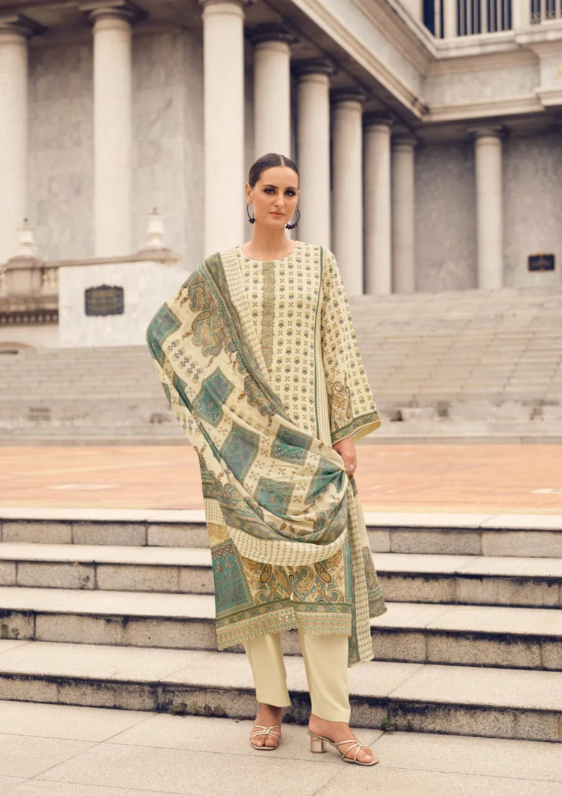 Paisely By The Hermitage Shop Viscose Lawn Dress Material Wholesale Market
