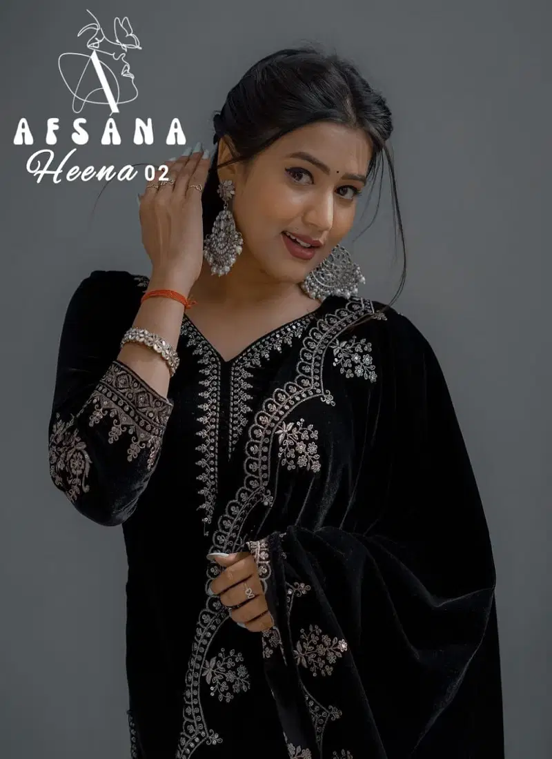 Heena 2 Afsana Velvet Winter Wear Readymade Suits Catalog