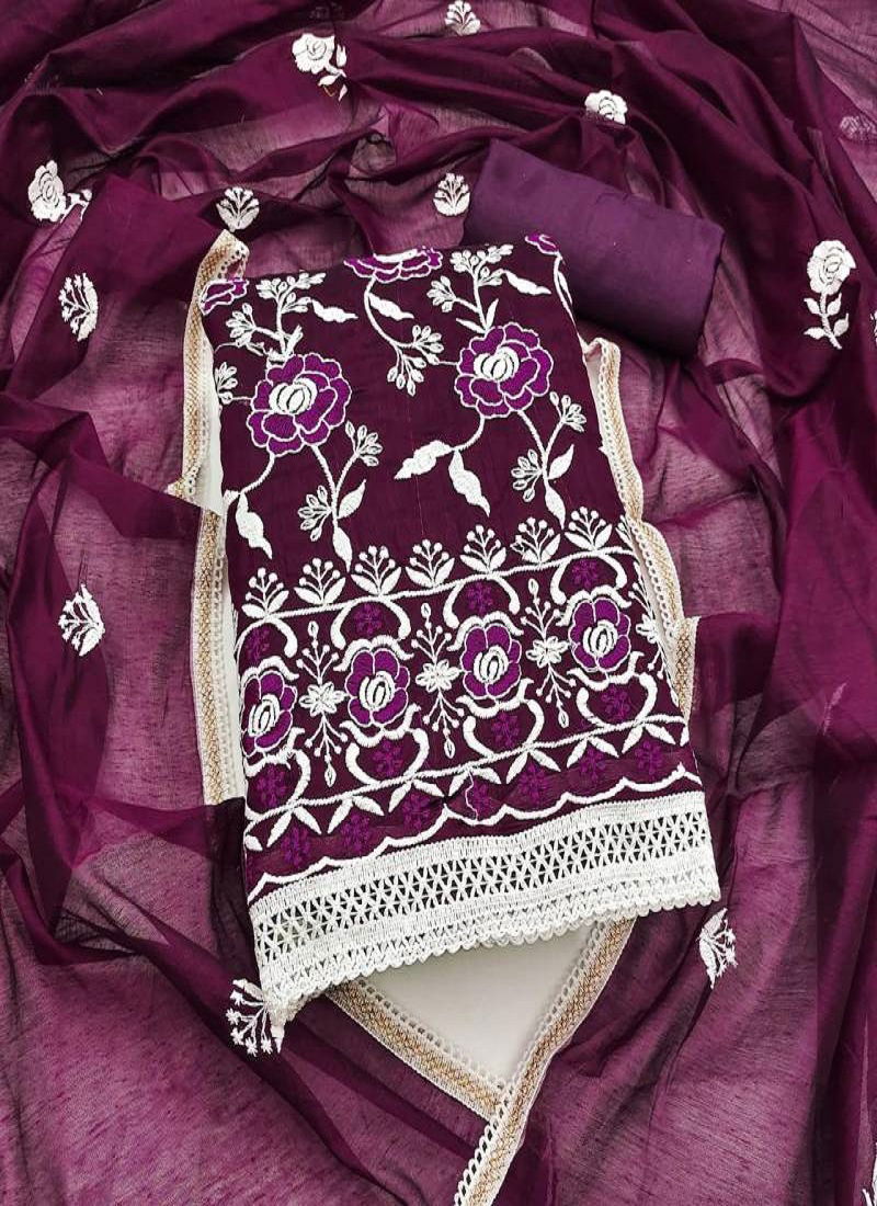 Color Set 9087 Chanderi Cotton Stylish Dress Material Wholesale In India