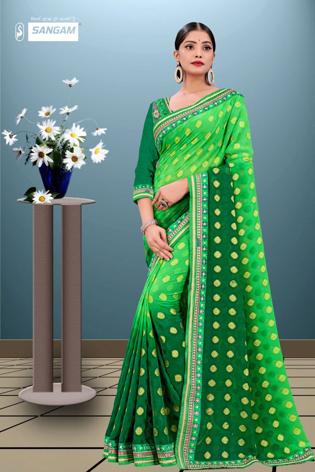 Sangam Pihu Latest Fancy Designer Casual Wear Georgette Sarees Collection
