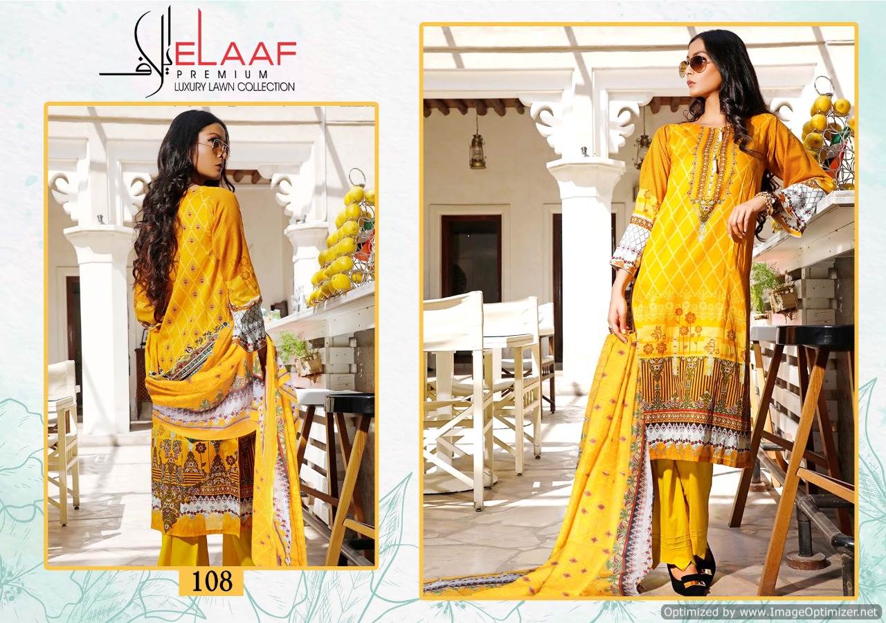 Elaaf Latest Designer Printed Karachi Cotton Dress Material Collection 
