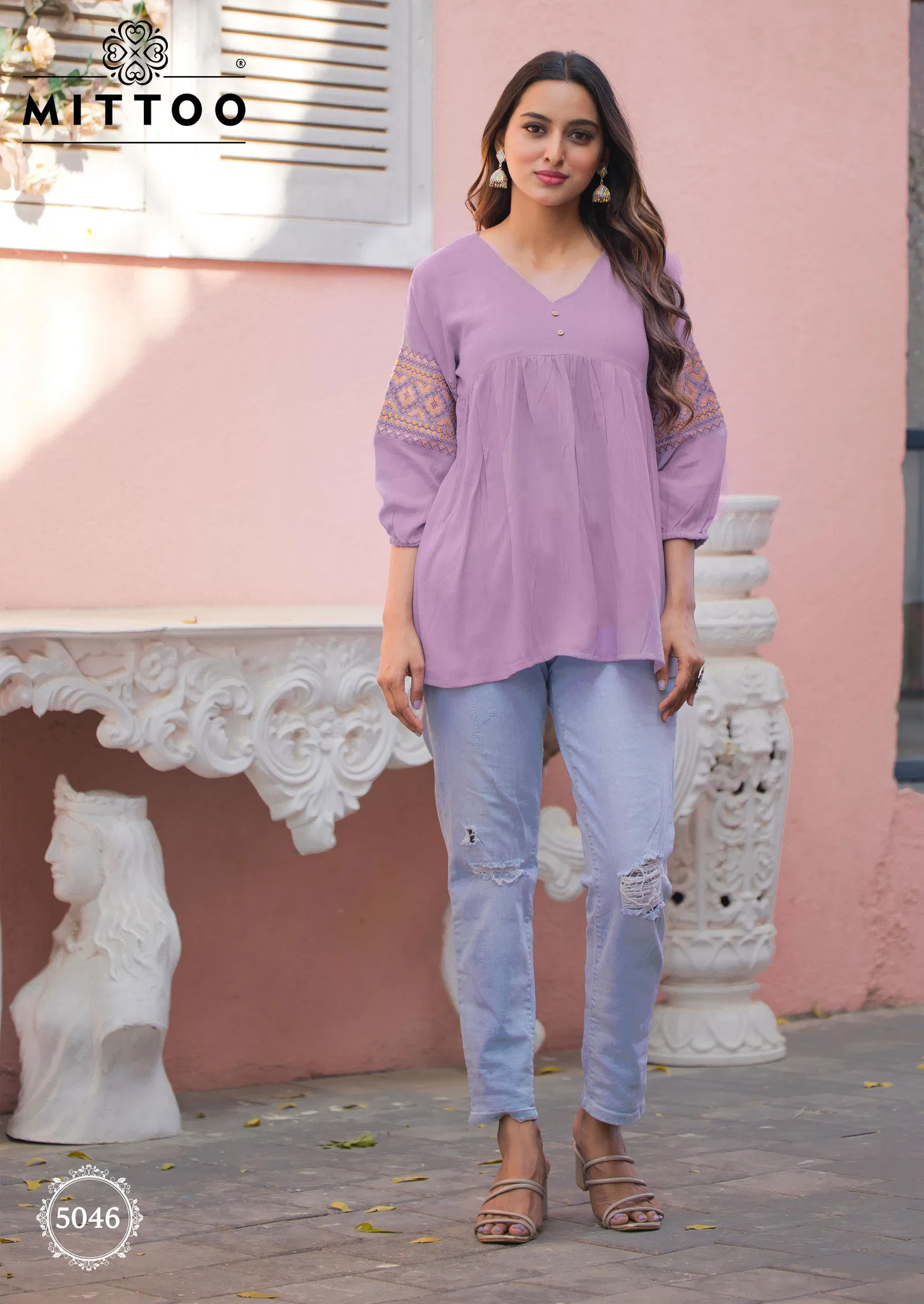 Victoria Vol 8 By Mittoo Rayon Wrinkle Printed Ladies Top Suppliers In India
