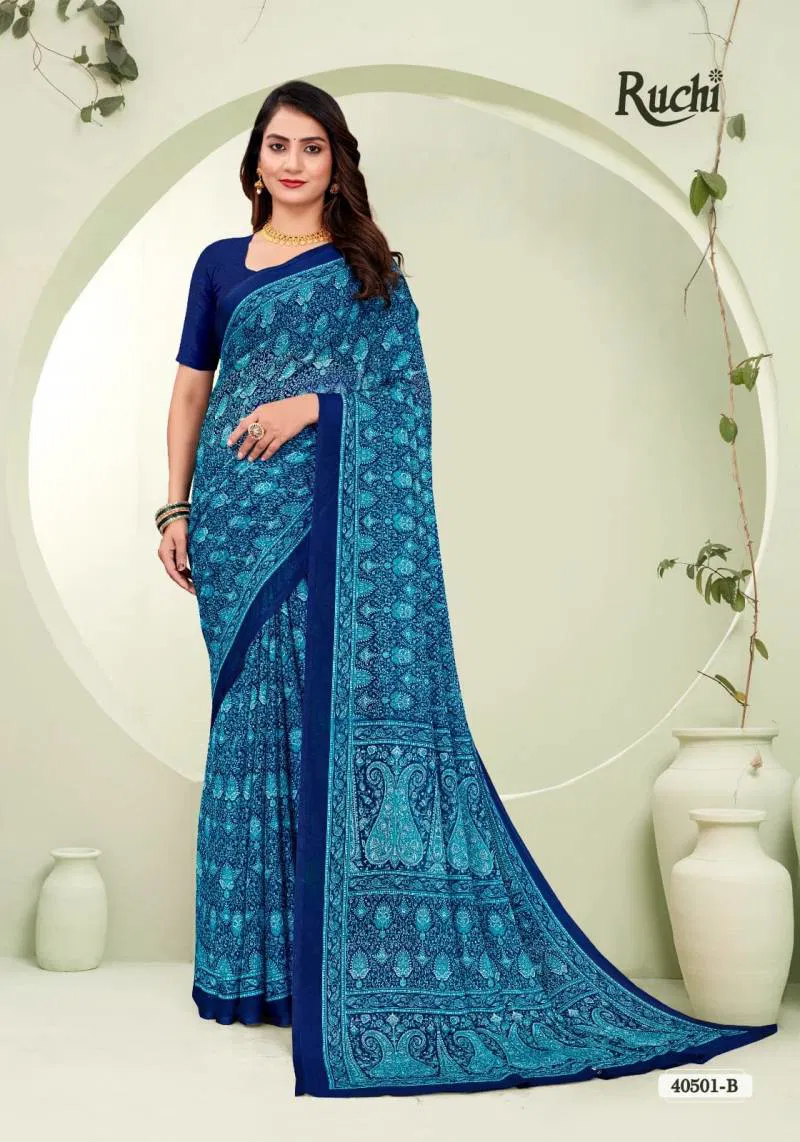 Star Chiffon 188 By Ruchi Printed Chiffon Saree Wholesale Market