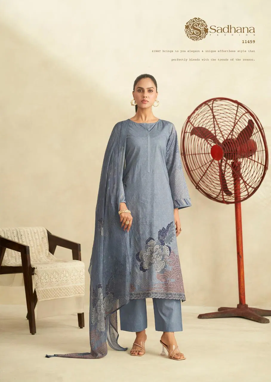 Zinat By Sadhana Lawn Cotton Digital Printed Dress Material Wholesale Online