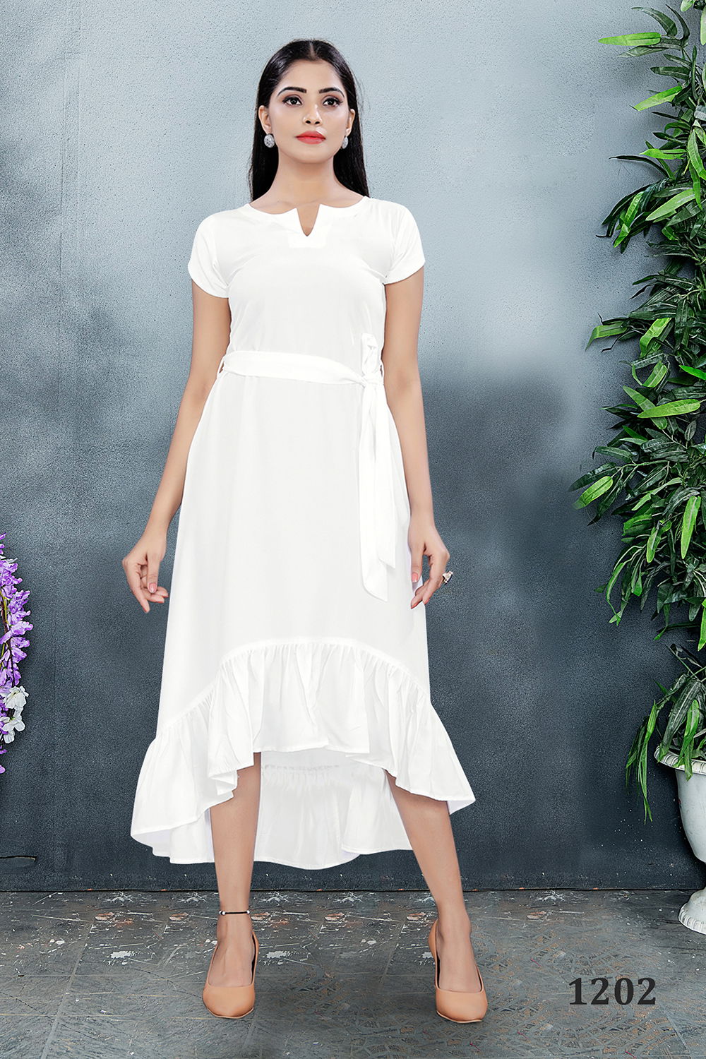 Vyona 3 Latest fancy Designer Party Ethnic Wear Crepe Stylish Western Ladies Top Collection
