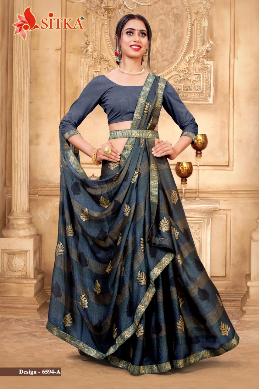 Minaj Black Moss Chiffon Latest Designer Festive Wear Printed Sarees Collection
