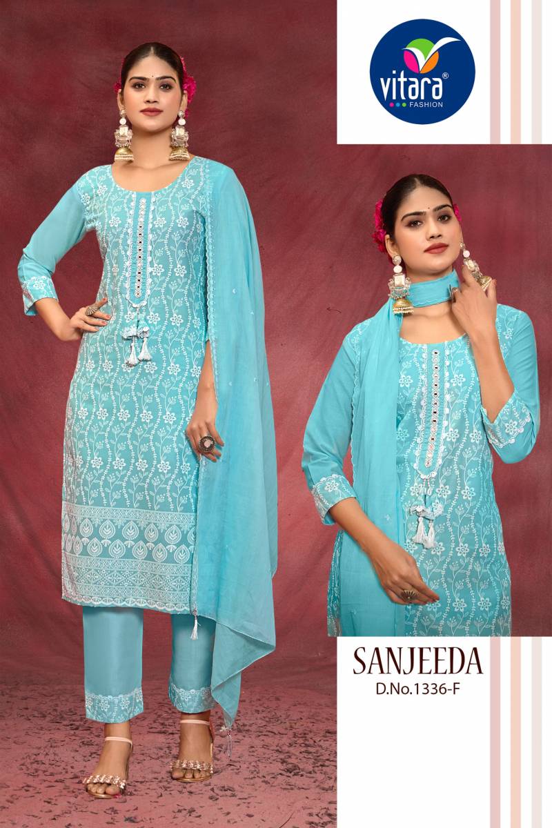 Sanjeeda D To F By Vitara Cotton Kurti Bottom With Dupatta Bulk Orders In India