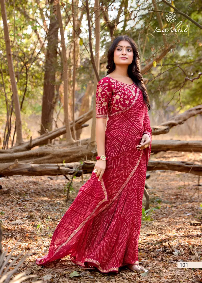 Chuneri Vol 1 By Kashvi Mono Georgette Saree Suppliers In India