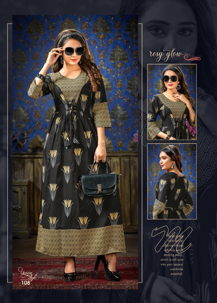 Ft Unique Style Latest Fancy Designer Heavy Rayon Printed Long Anarkali Kurtis Collection
