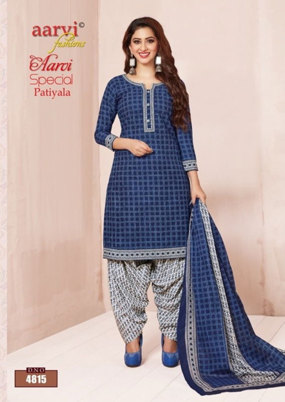 Aarvi Special Patiyala Designer Latest Daily Wear Printed Cotton Dress Material Collection 