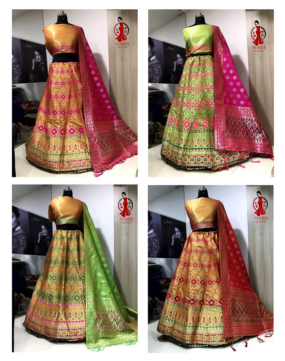 KB Latest Banarasi Jacquard Designer Wedding And Festival Wear Lehenga Collection 