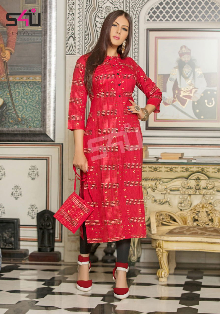 S4u Fyre 2 Latest Fancy Regular Casual Wear Printed Cotton Designer Kurtis Collection
