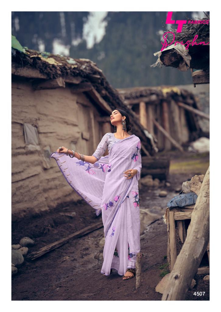 Lt Prisha Ethnic Wear Organza Silk Designer Printed Saree Collection
