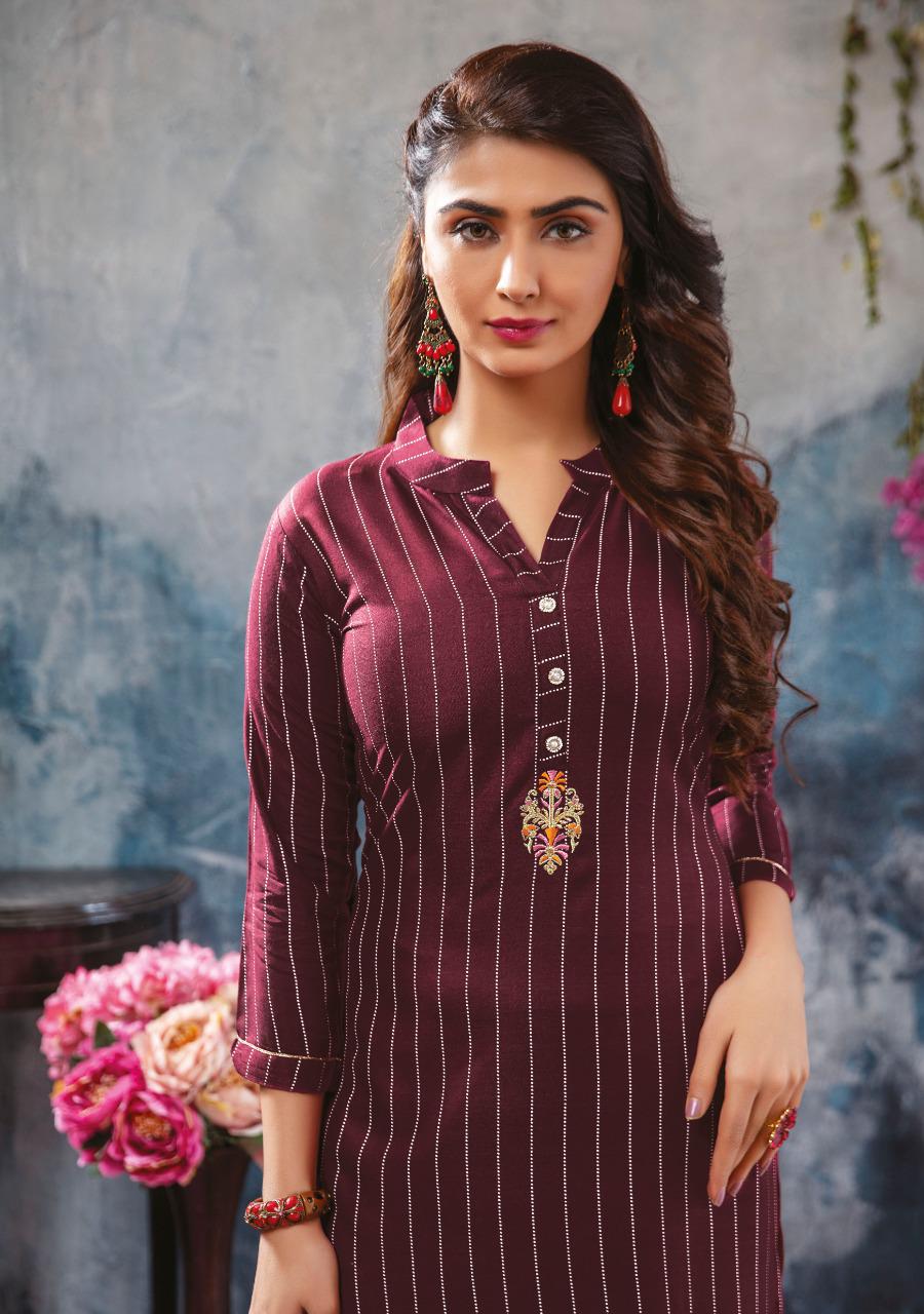 Mayree Floret 4 latest Fancy Designer Rayon Ethnic Wear Printed And Embroidery Worked Kurti With Bottom Collection