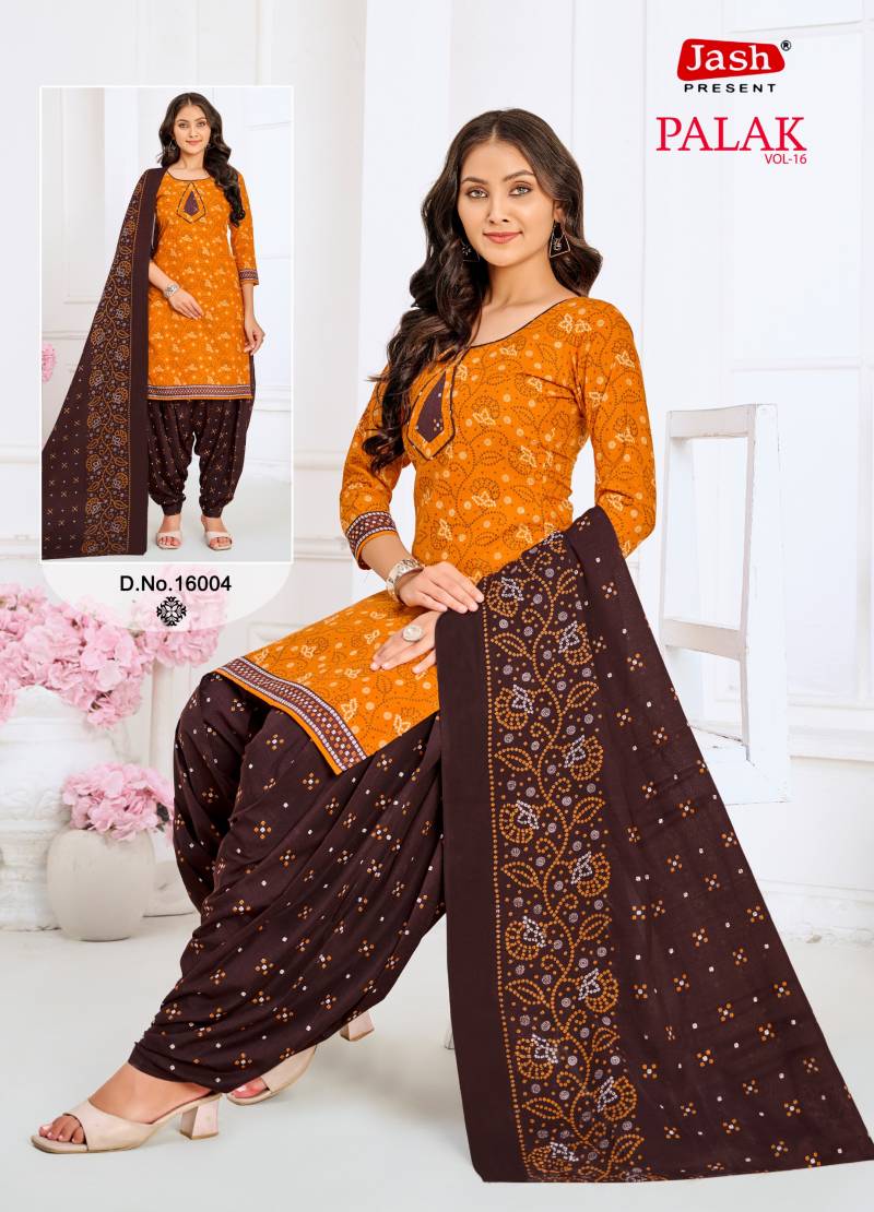 Jash Palak Vol 16 Cotton Printed Dress Material Wholesale Shop In Surat