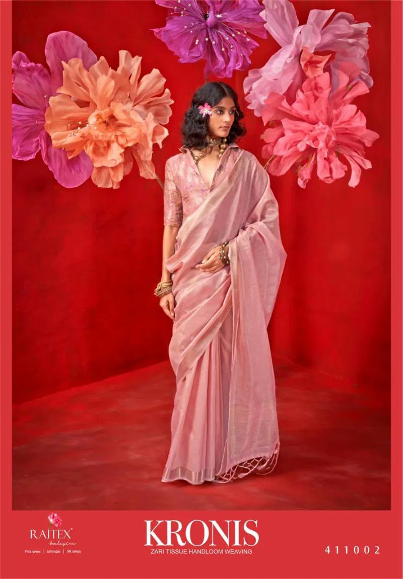 Kronis By Rajtex Zari Tissue Handloom Weaving Silk Saree Wholesale Price