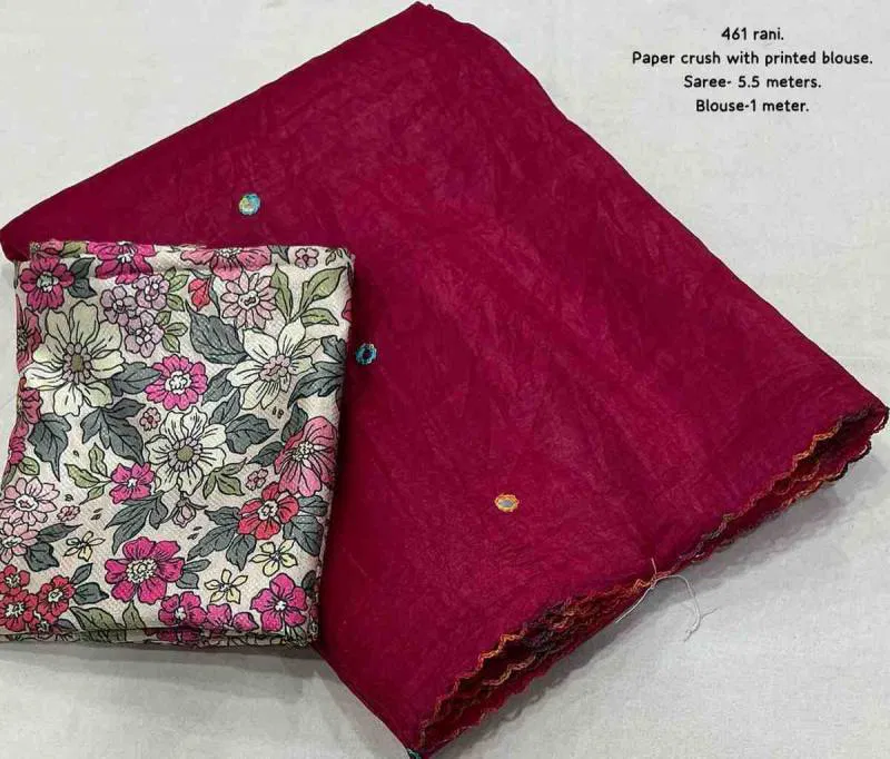 Kc 614 Beautiful Solid Crush Party Wear Saree Best Wholesale Shop In Surat
