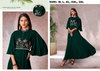 Vardan Bottle Green Colour Riyon Flair Long Anarkali Designer Kurti Orders In India