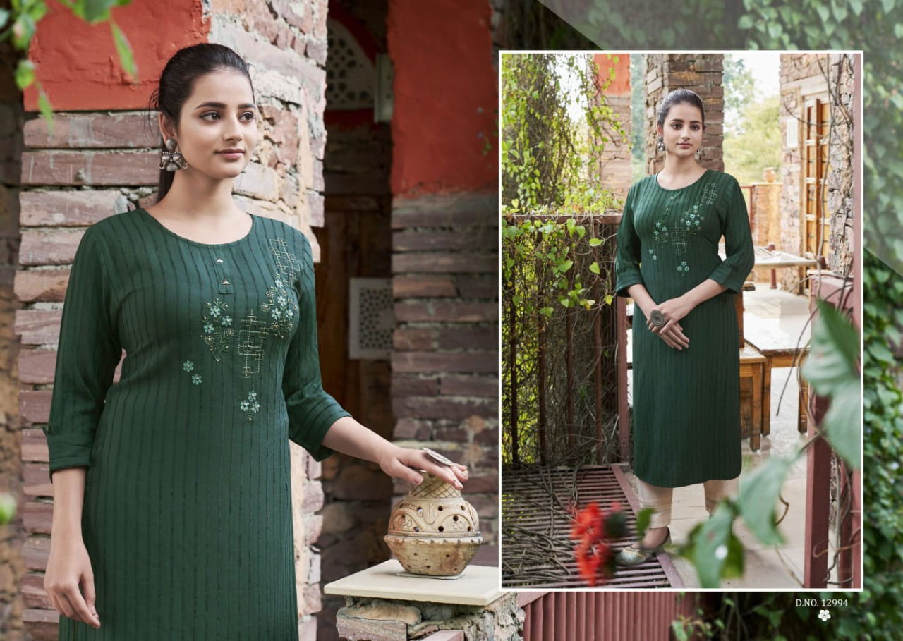 Kalaroop Angel Designer Ethnic Wear Rayon Embroidery Kurti Collection