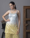 Tcs 114 Yellow And Blue Silk Designer Readymade Suits Wholesale Price