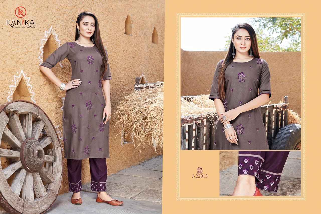 Kanika Julite 3 Latest Fancy Designer Ethnic Wear Two ton Rubbly silk with Embroidery Work Kurti With Bottom Collection
