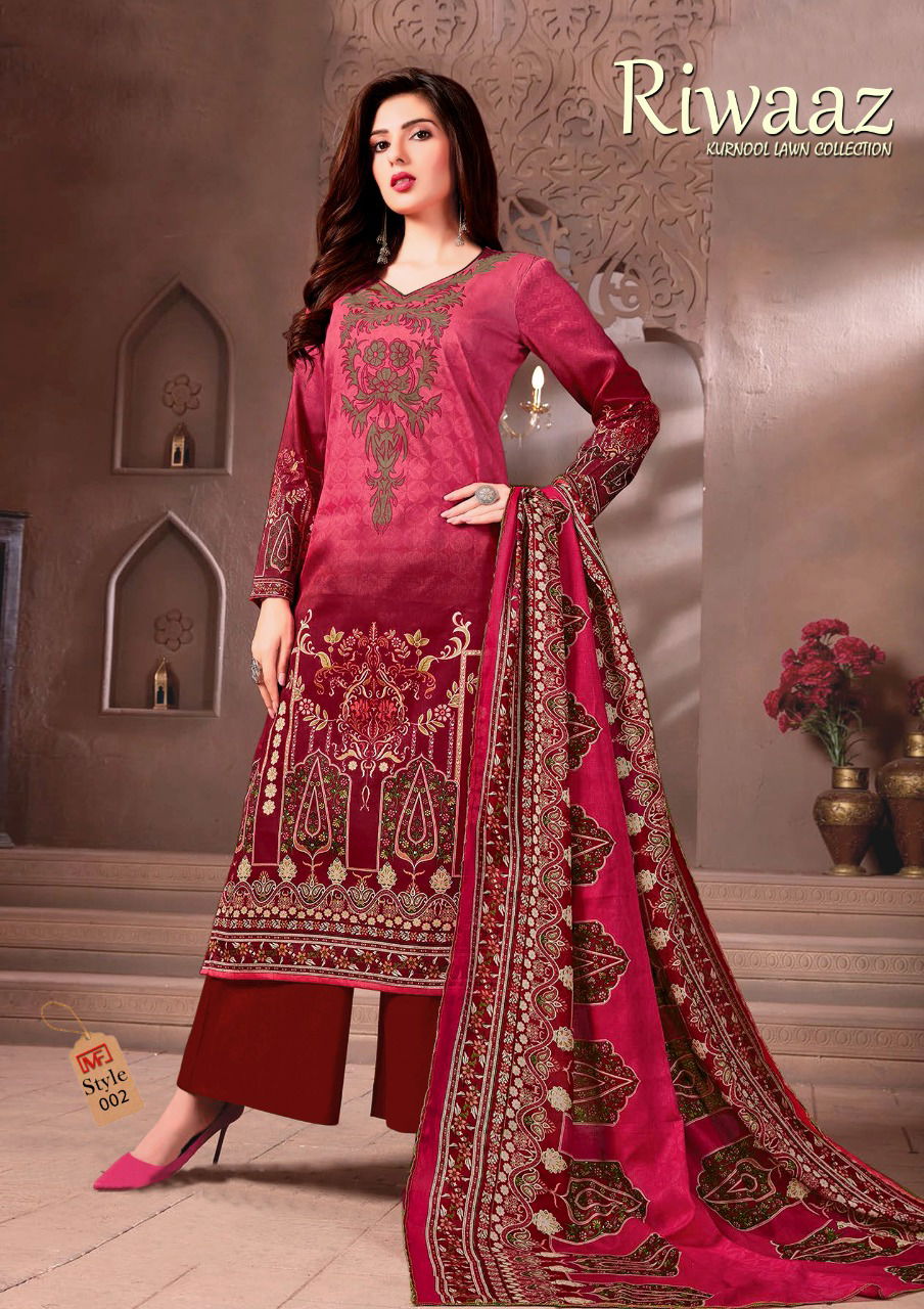 Madhav Fashion Riwaaz 2 Casual Wear Lawn Karachi Cotton Dress Material
