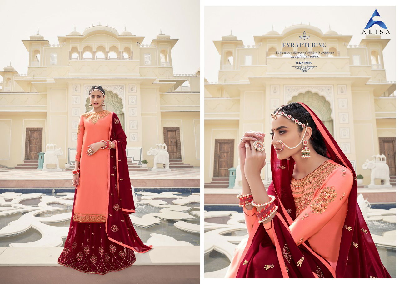 Alisa Kiara 6 Festive Wear Latest Designer Kurta With Georgette Bottom Salwar Suits Collection
