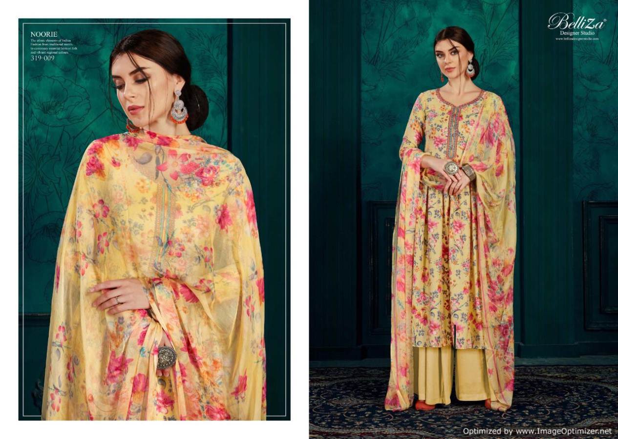 Belliza Noorie Latest Collection Of Full Printed Pure Pashmina Dresss Material Collection 