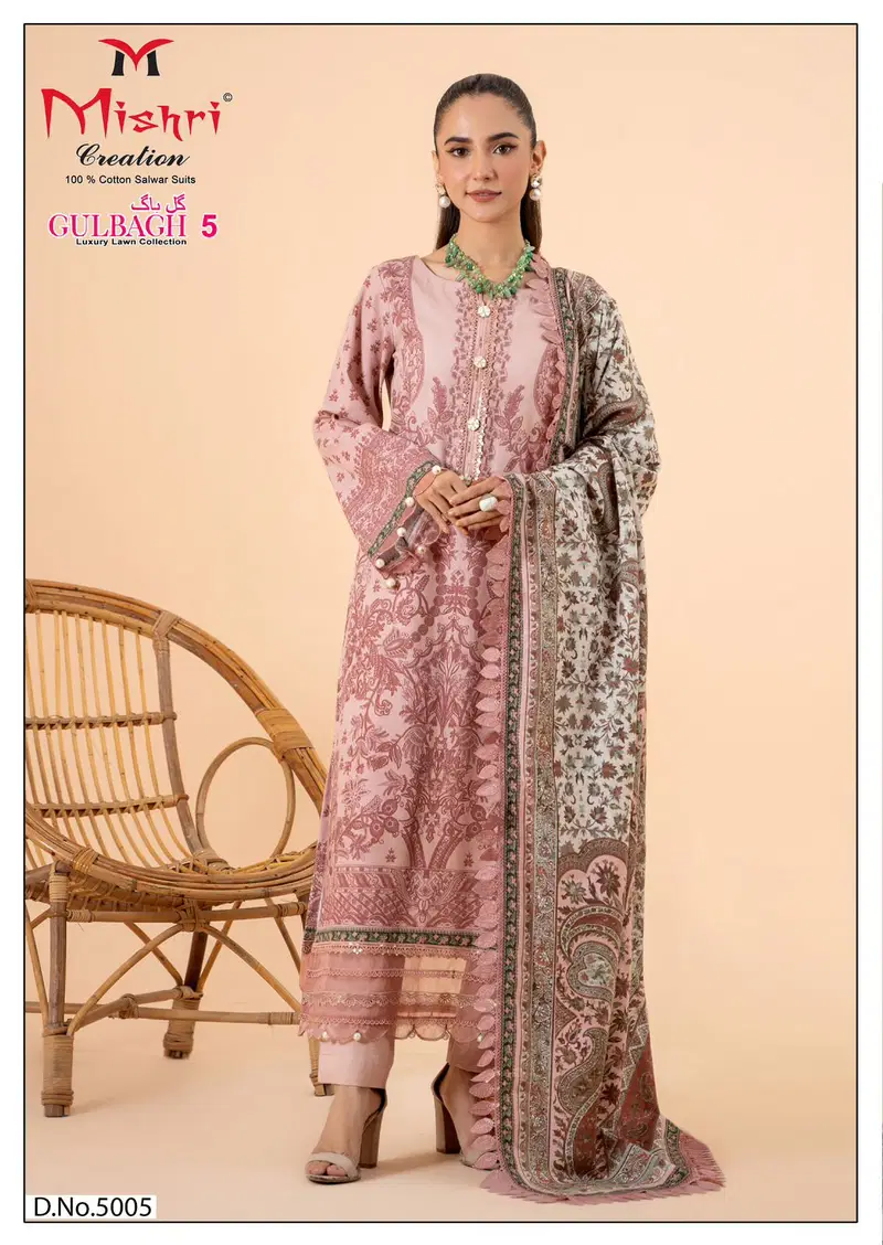 Gulbagh 5 By Mishri Lawn Cotton Karachi Dress Material Wholesale Market