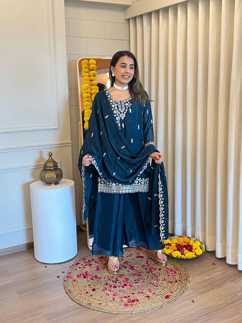 Afs Chinon Suit 1 Designer Chinon With Work Readymade Wholesalers In India