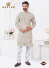 White Colour Outluk Vol 132 Rayon Cotton Mens Kurta Pajama Wholesale Online 132005